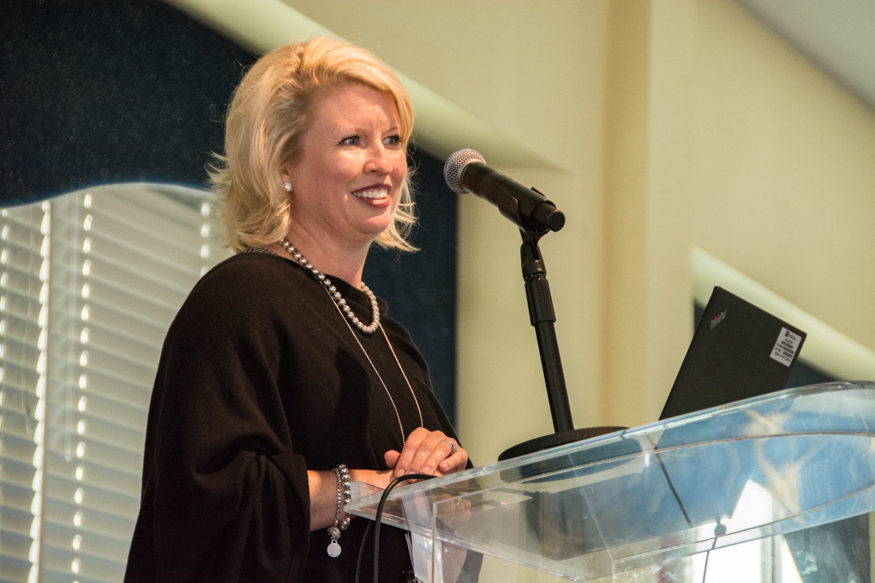 Shelley Perulfi, Executive Director - St. Louis Children's Hospital speaks to the guests in attendance
